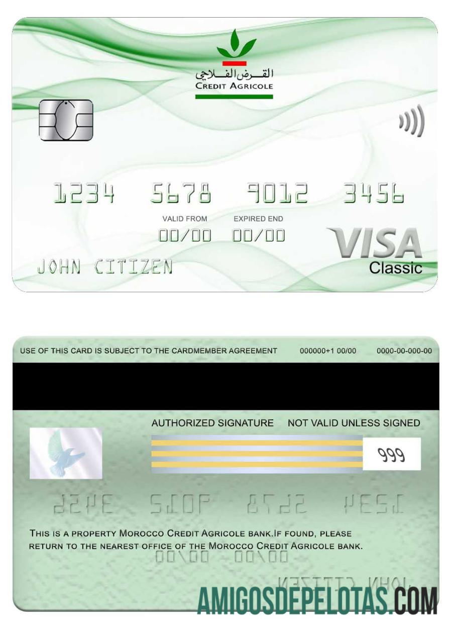 Morocco Credit Agricole Bank Visa Classic Card download for verification